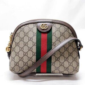 Authentic Gucci Sherry Line Brown PVC Shoulder Bag mn801-030326